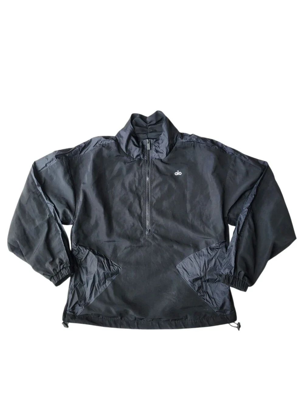 ALO Lightweight Takeaway Track Pullover in Black Small